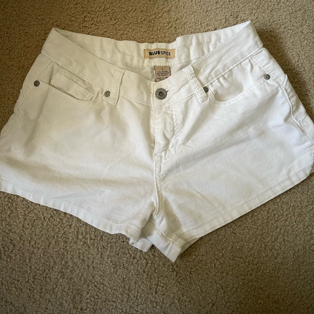 White Jean shorts